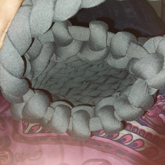 Neiman Marcus Orange Handmade Woven Knit Satchel Purse - Picture 2 of 3